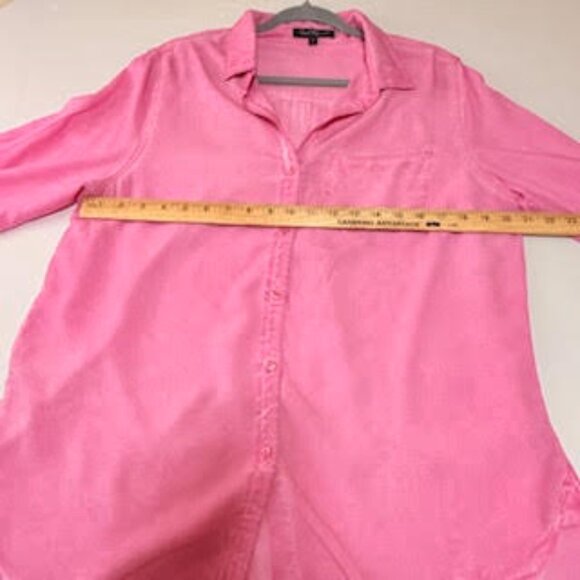Velvet Heart Hot Pink Button Down Long Sleeve Blouse Shirt Size Large - Picture 5 of 11